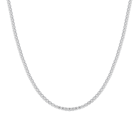 COLLANA TENNIS DONNA IN ACCIAIO CON ZIRCONI BIANCHI