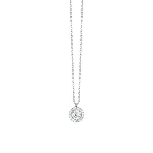 COLLANA DONNA IN ACCIAIO CON ELEMENTO CON ZIRCONI BIANCHI