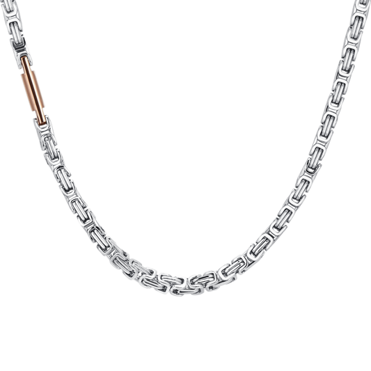 COLLANA UOMO IN ACCIAIO ELEMENTO IP ROSE