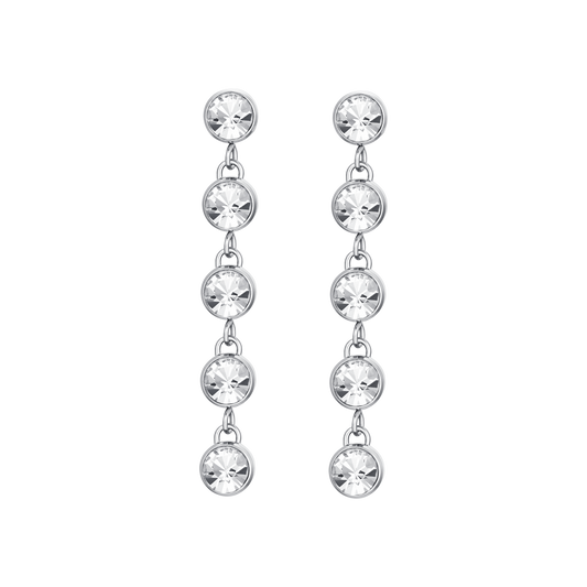 ORECCHINI DONNA IN ACCIAIO CRISTALLI BIANCHI