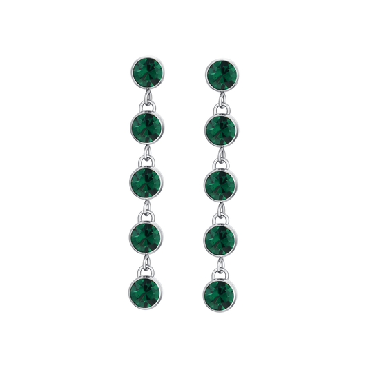ORECCHINI DONNA IN ACCIAIO CRISTALLI VERDE